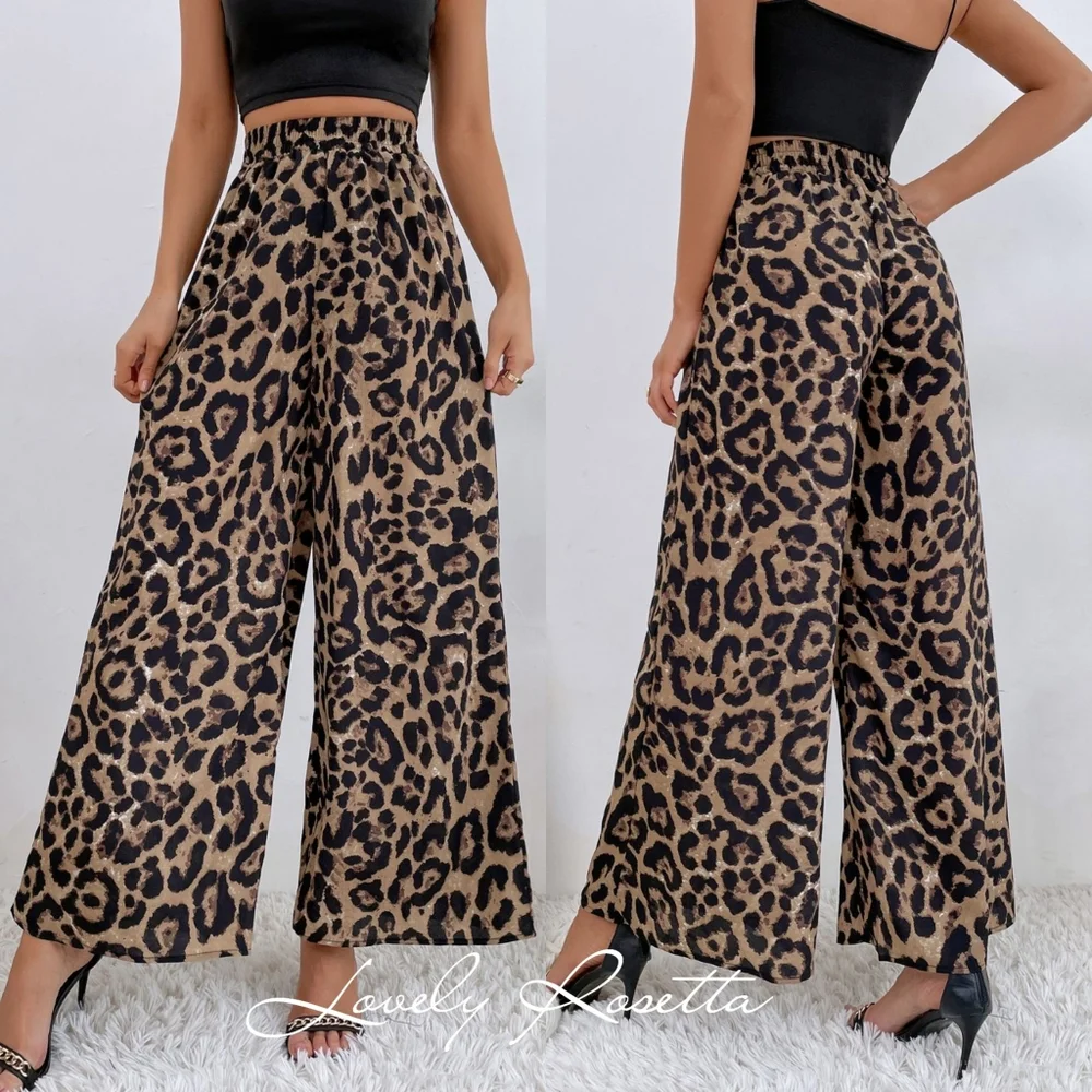 Leopard Print Wide-Leg Pants - Picture 6 of 7